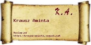 Krausz Aminta névjegykártya